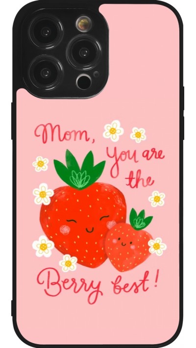 Coque iPhone 14 Pro Max - Silicone rigide noir Mom 2026 Berry best
