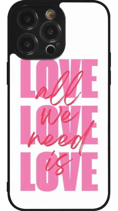 Coque iPhone 14 Pro Max - Silicone rigide noir Saint Valentines Day 26 Love all we need is