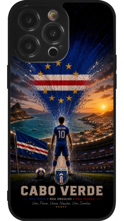 Coque iPhone 14 Pro Max - Silicone rigide noir Football Cap-Vert splash 2026