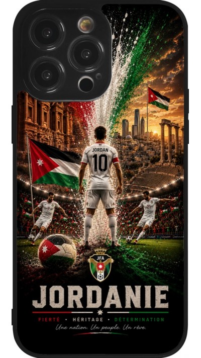 Coque iPhone 14 Pro Max - Silicone rigide noir Football Jordanie splash 2026