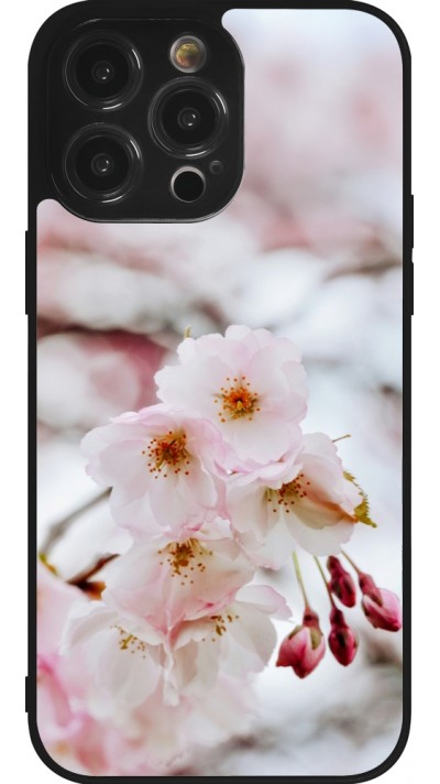 Coque iPhone 14 Pro Max - Silicone rigide noir Cherry tree Spring 2026