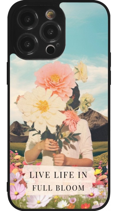 Coque iPhone 14 Pro Max - Silicone rigide noir Live life in full moon Spring 2026