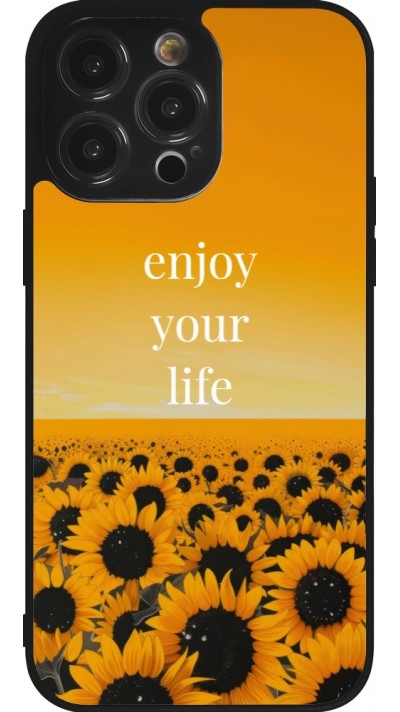 Coque iPhone 14 Pro Max - Silicone rigide noir Summer 2026 Enjoy your life