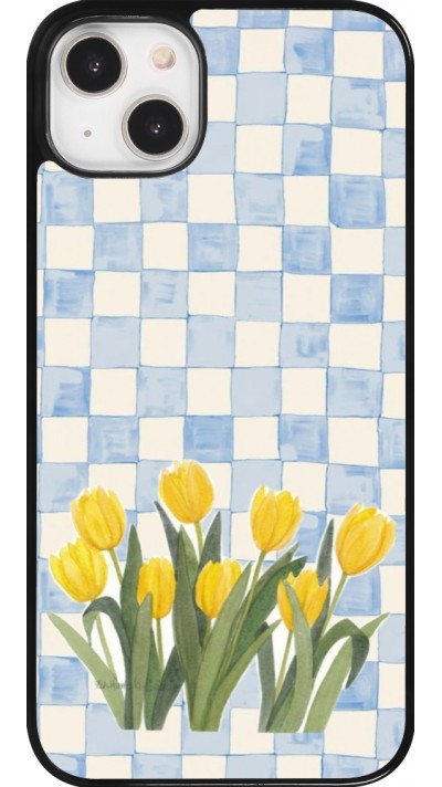Coque iPhone 14 Plus - Blue vichy tulips Spring 2026