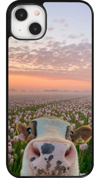 Coque iPhone 14 Plus - Cow with tulips Spring 2026