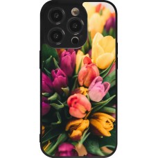iPhone 14 Pro Case Hülle - Silikon schwarz Bouquet of tulips Spring 2026