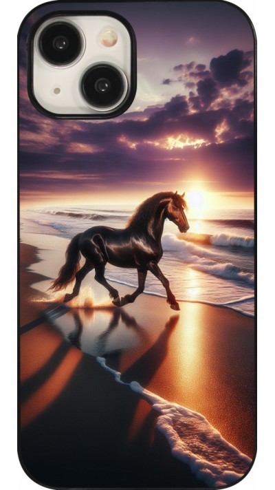 Coque iPhone 15 - Cheval majestueux plage