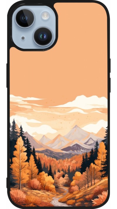 Coque iPhone 15 - Silicone rigide noir Autumn 25 Mountains