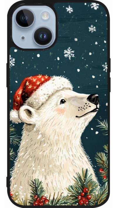 iPhone 15 Case Hülle - Silikon schwarz Christmas 25 Bear