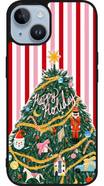 iPhone 15 Case Hülle - Silikon schwarz Christmas 25 Happy Holiday
