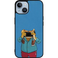 Coque iPhone 15 - Silicone rigide noir Frog with camera DTMF