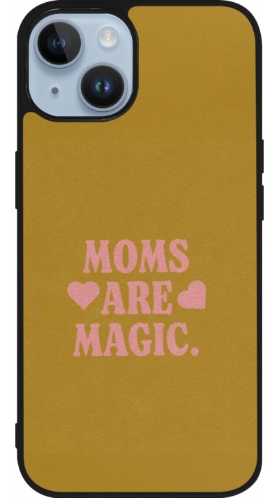 Coque iPhone 15 - Silicone rigide noir Mom 2026 Are Magic
