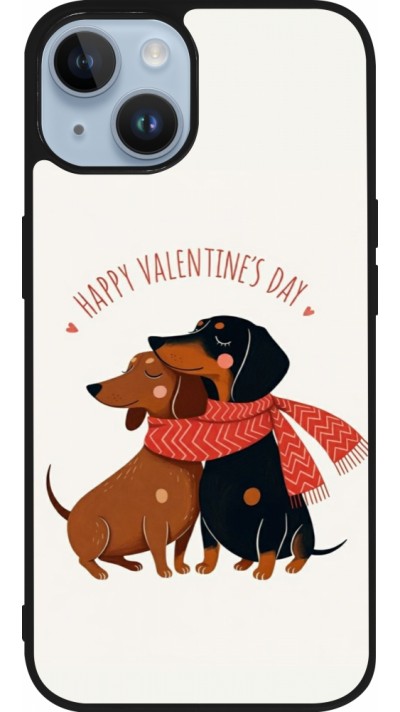 Coque iPhone 15 - Silicone rigide noir Saint Valentines Day 26 Happy Valentine