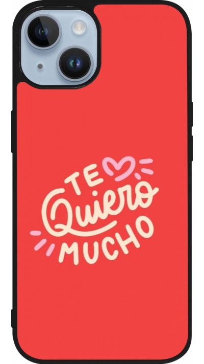 Coque iPhone 15 - Silicone rigide noir Saint Valentines Day 26 Te quiero mucho