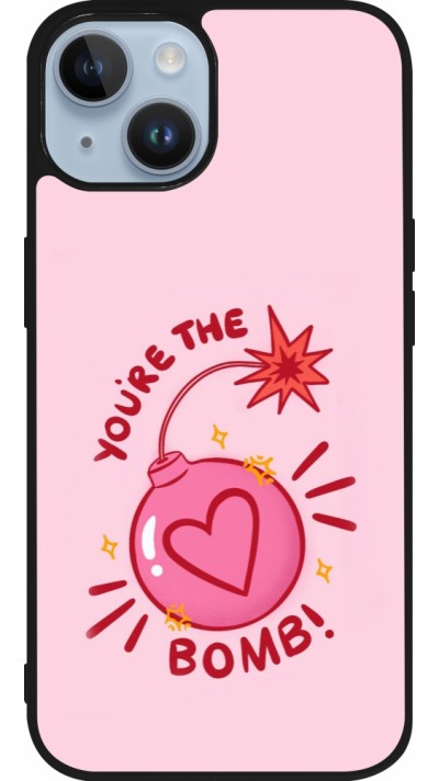 Coque iPhone 15 - Silicone rigide noir Saint Valentines Day 26 You are the bomb