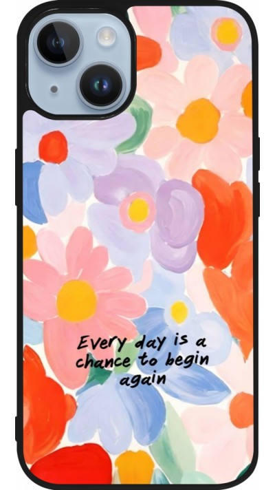 iPhone 15 Case Hülle - Silikon schwarz Every day is a chance Spring 2026