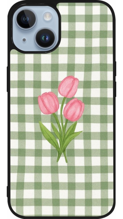 iPhone 15 Case Hülle - Silikon schwarz Green vichy tulips Spring 2026