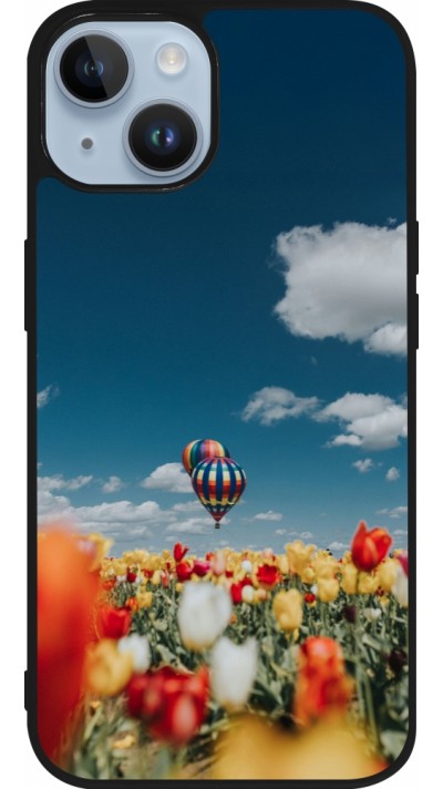 iPhone 15 Case Hülle - Silikon schwarz Hot air balloon Spring 2026