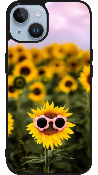 iPhone 15 Case Hülle - Silikon schwarz Sunflower with glasses Spring 2026