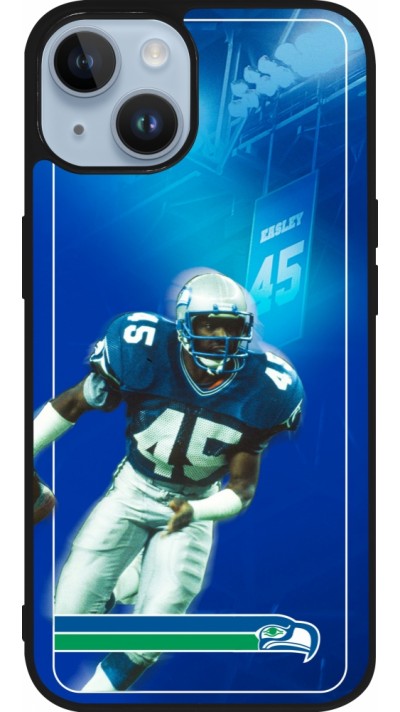 Coque iPhone 15 - Silicone rigide noir Super Bowl 26 Seattle 1