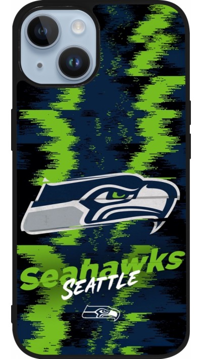 Coque iPhone 15 - Silicone rigide noir Super Bowl 26 Seattle 2