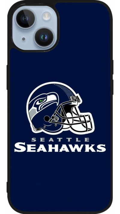 Coque iPhone 15 - Silicone rigide noir Super Bowl 26 Seattle 3