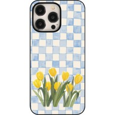 Coque iPhone 15 Pro Max - Blue vichy tulips Spring 2026