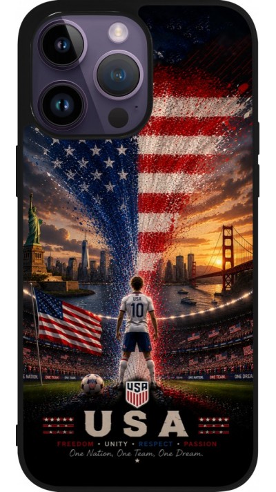 iPhone 15 Pro Max Case Hülle - Silikon schwarz Fussball Vereinigten Staaten splash 2026