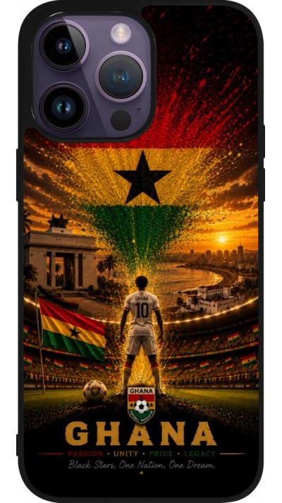 iPhone 15 Pro Max Case Hülle - Silikon schwarz Fussball Ghana splash 2026