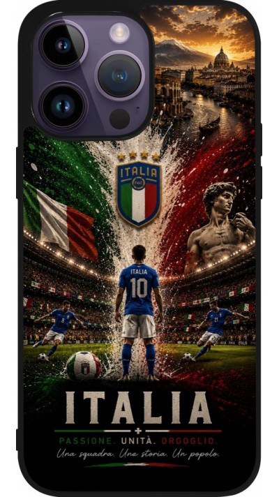 iPhone 15 Pro Max Case Hülle - Silikon schwarz Fussball Italien splash 2026