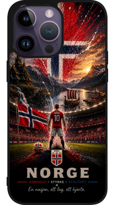 iPhone 15 Pro Max Case Hülle - Silikon schwarz Fussball Norwegen splash 2026