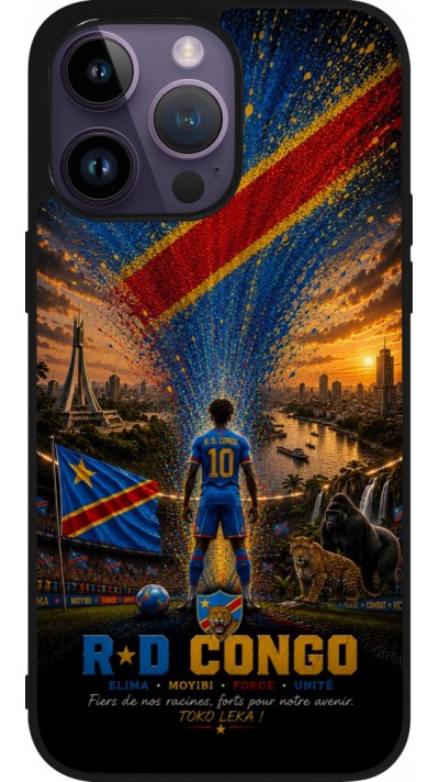 iPhone 15 Pro Max Case Hülle - Silikon schwarz Fussball Demokratische Republik Kongo splash 2026