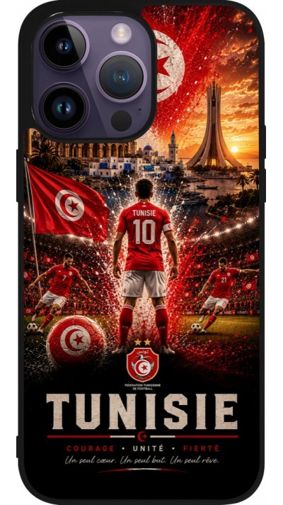 iPhone 15 Pro Max Case Hülle - Silikon schwarz Fussball Tunesien splash 2026