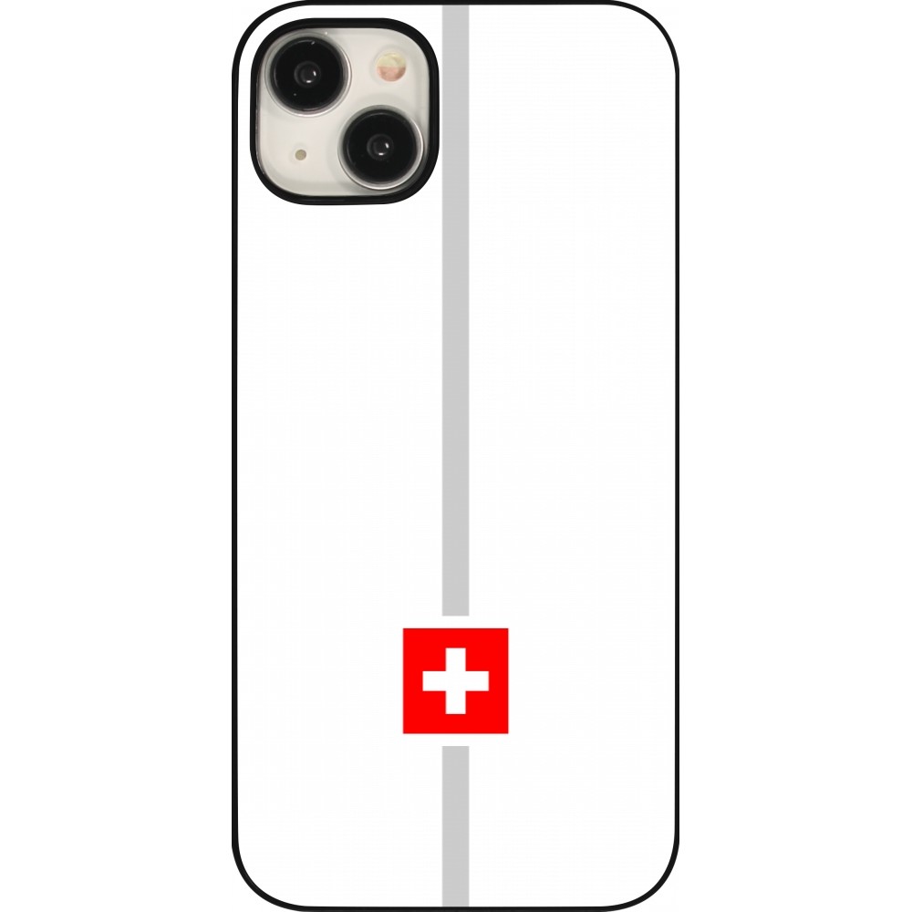 Coque iPhone 15 Plus - Canton CH blanc