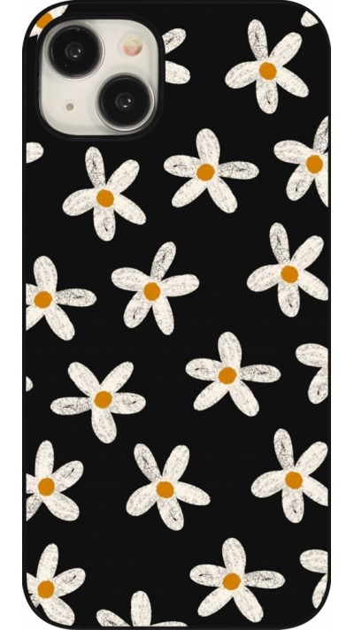 Coque iPhone 15 Plus - Easter 2024 white on black flower