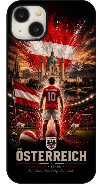 Coque iPhone 15 Plus - Football Autriche splash 2026
