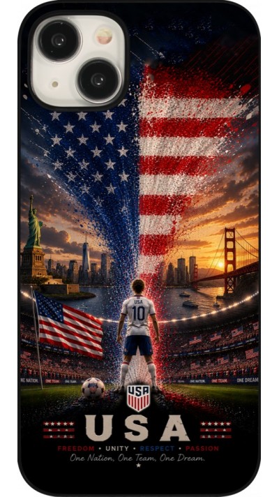 Coque iPhone 15 Plus - Football États-Unis splash 2026