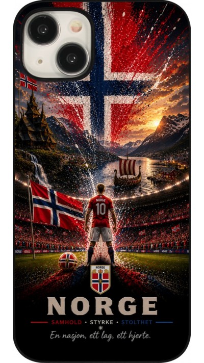 Coque iPhone 15 Plus - Football Norvège splash 2026