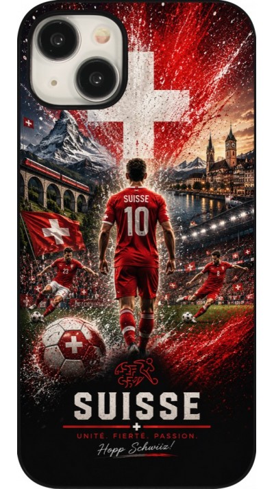 Coque iPhone 15 Plus - Football Suisse splash 2026