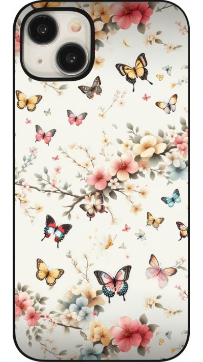 Coque iPhone 15 Plus - Spring 25 Papillons Légers