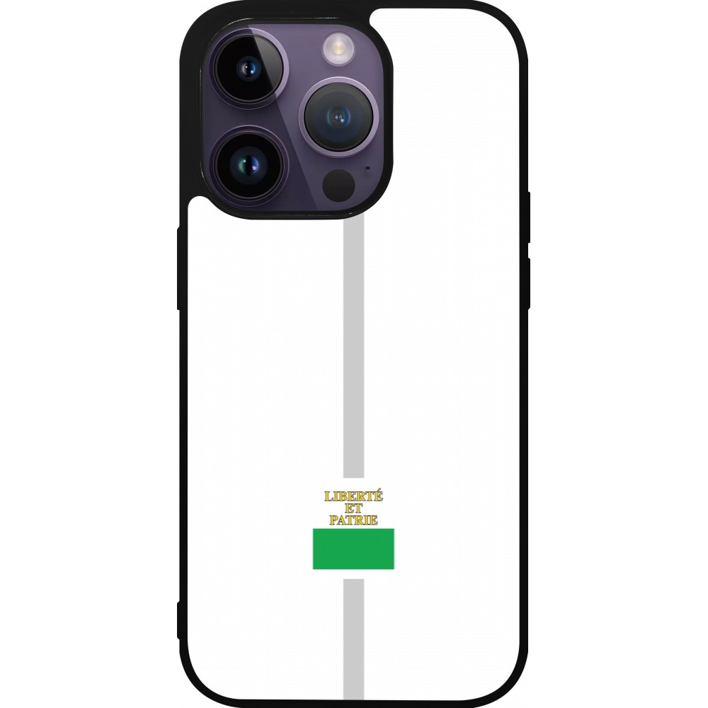 Coque iPhone 15 Pro - Silicone rigide noir Canton VD blanc