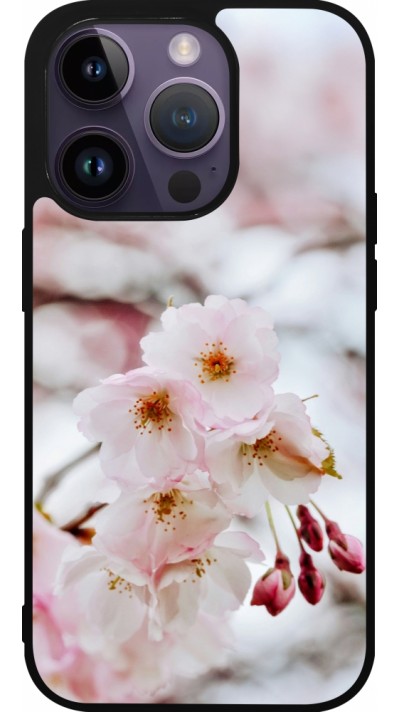iPhone 15 Pro Case Hülle - Silikon schwarz Cherry tree Spring 2026