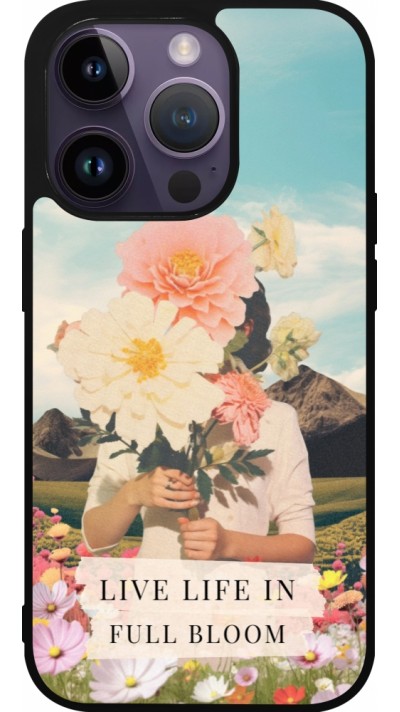 iPhone 15 Pro Case Hülle - Silikon schwarz Live life in full moon Spring 2026