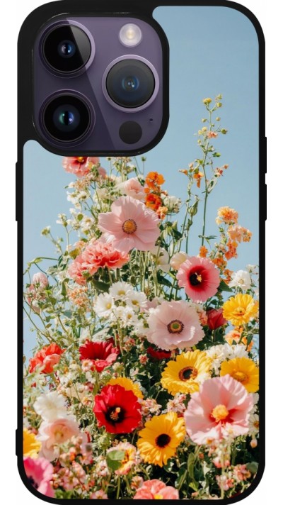 iPhone 15 Pro Case Hülle - Silikon schwarz Spring flowers Spring 2026