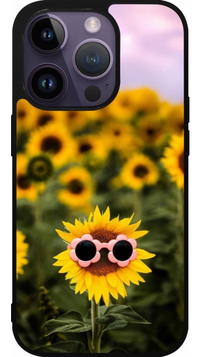 iPhone 15 Pro Case Hülle - Silikon schwarz Sunflower with glasses Spring 2026