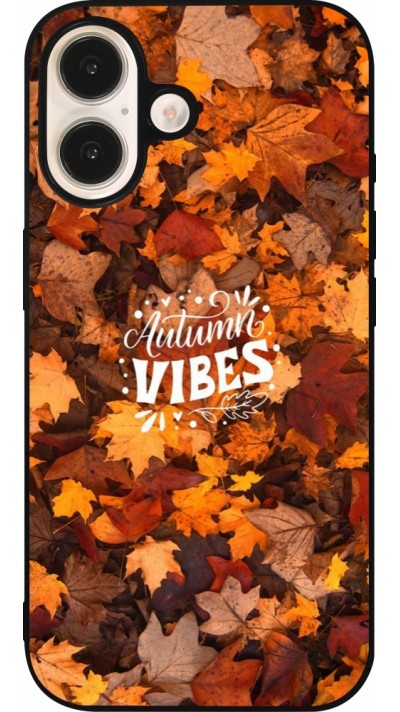Coque iPhone 16 - Silicone rigide noir Autumn 25 Autumn vibes