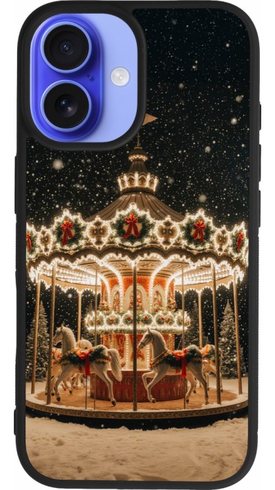 iPhone 16 Case Hülle - Silikon schwarz Christmas 25 Carousel