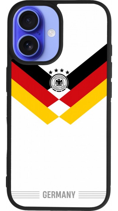 iPhone 16 Case Hülle - Silikon schwarz Deutschland 2026 personalisierbares Fussballtrikot