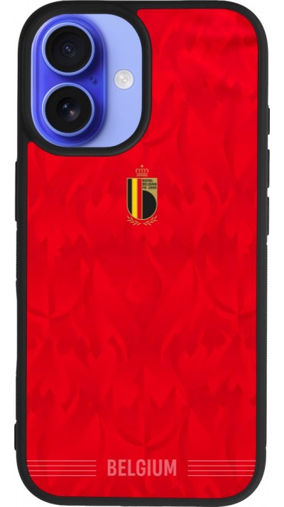 iPhone 16 Case Hülle - Silikon schwarz Belgien 2026 personalisierbares Fussballtrikot