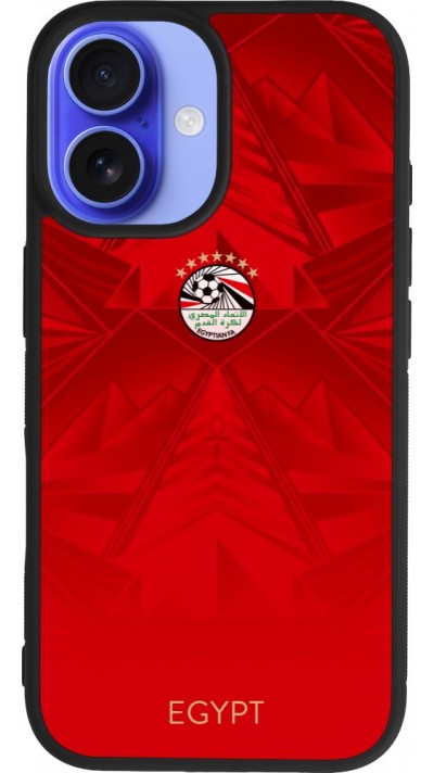 iPhone 16 Case Hülle - Silikon schwarz Ägypten 2026 personalisierbares Fussballtrikot